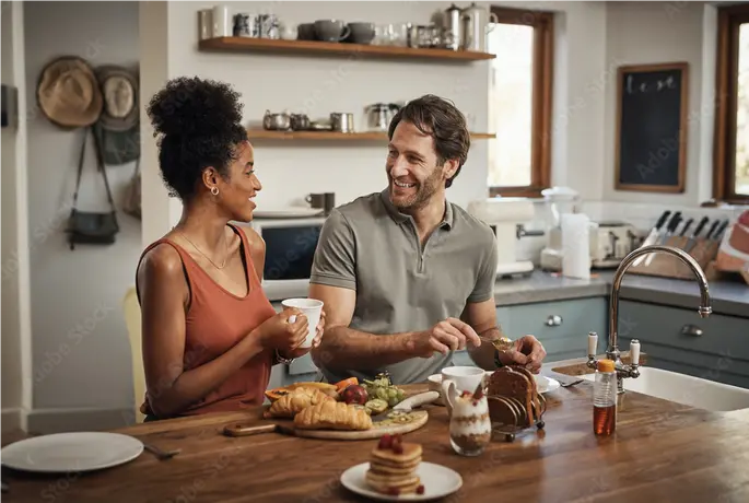 Couple exploring different cultural artifacts together